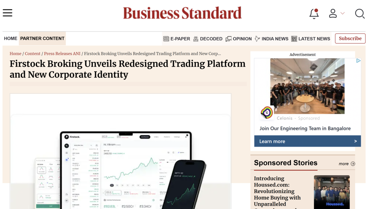 Firstock Broking Unveils Redesigned Trading Platform and New Corporate Identity