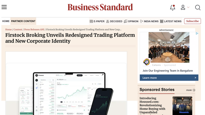 Firstock Broking Unveils Redesigned Trading Platform and New Corporate Identity
